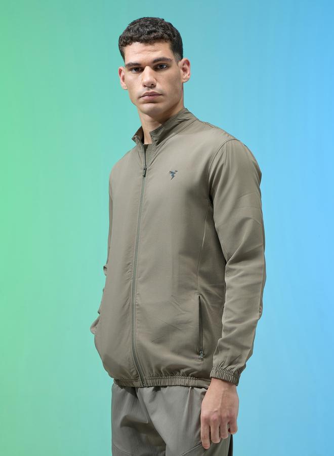 Technosport Men Solid Slim Fit Mock Neck Sports Jacket with TECHNOLITE - Image 3